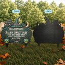 Halloween,Family,Custom Text,Happy -Salem Sanctuary For Wayward Cats Ferals - Personalized Metal Garden Stake 