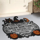 Halloween, Family, Custom Text, Happy - Salem Sanctuary For Wayward Cats Ferals - Personalized Custom Shaped Doormat