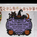 Halloween, Family, Custom Text, Happy - Salem Sanctuary For Wayward Cats Ferals - Personalized Custom Shaped Doormat