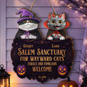 Cat Lovers,Halloween,Pet Lovers,Vector,Happy - 3D Effect Salem Sanctuary For Wayward Cats Ferals - Personalized Custom Shaped Wood Sign