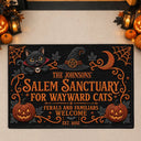 Halloween, Family, Custom Text, Happy - Salem Sanctuary For Wayward Cats Ferals - Personalized Doormat