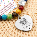 Art Design,Sympathetic,Pet Lovers,Memorial,Photo - Pencil Sketch - Bold - Custom Photo Bold Sketch Pet Memorial I'm At The Rainbow Bridge - Personalized Rainbow Bridge Bracelet