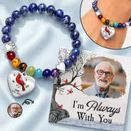 Memorial Loved One,Sympathetic,Family,Memorial,Icon,Upload Full Photo - Custom Photo Memorial My Mind Still Talks To You - Personalized Rainbow Bridge Bracelet