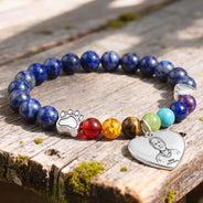 Art Design,Memorial Loved One,Sympathetic,Family,Memorial,Photo - Pencil Sketch - Bold - Custom Photo Bold Sketch Memorial I'm Always With You - Personalized Rainbow Bridge Bracelet