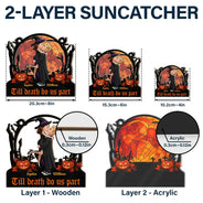 Halloween,Romantic,Gift For Couples,Vector - Till Death Do Us Part - Personalized Window Hanging Suncatcher Ornament