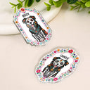 Top Market,Art Design,Playful,Halloween,Pet Lovers,Photo - Hispanic Mexican Flowers Pet - Custom Photo Hispanic Pet Dog Cat Portrait - Personalized Acrylic Magnet