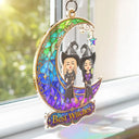 Gift For Bestie,Playful,Halloween,Vector - Halloween Best Witches Bestie - Personalized Window Hanging Suncatcher Ornament