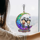Gift For Bestie,Playful,Halloween,Vector - Halloween Best Witches Bestie - Personalized Window Hanging Suncatcher Ornament