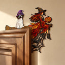 Playful,Halloween,Pet Lovers,Vector - Pet Lovers Halloween - Personalized Door Corner Wood Sign