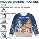 Christmas,Cozy,Family,Icon - Family Snowmen 3D Effect - Personalized Unisex Ugly Sweater
