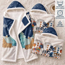 Adorable,Christmas,Gift For Grandma,Icon - My Grandkids Snowmen 3D Effect - Personalized Wearable Hooded Blanket