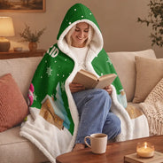 Adorable,Christmas,Gift For Grandma,Icon - My Grandkids Snowmen 3D Effect - Personalized Wearable Hooded Blanket