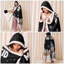 Adorable,Christmas,Gift For Grandma,Icon - My Grandkids Snowmen 3D Effect - Personalized Wearable Hooded Blanket