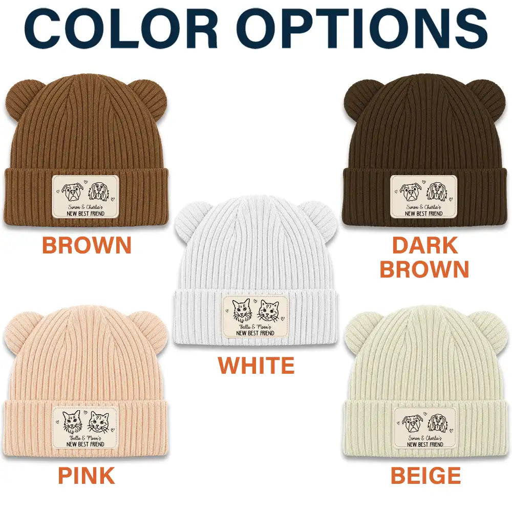 Adorable,Pet Mom,New Baby,Christmas,Gift For Mother,Pet Lovers,Vector - Dog Cat New Best Friend New Baby - Personalized Baby Beanie And Mittens