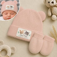 Adorable,New Baby,Christmas,Custom Photo,Pet Lovers,Cut-Face Photo - Custom Photo Pet New Best Friend Baby Shower Gifts For New Mom New Dad New Baby - Personalized Baby Beanie And Mittens