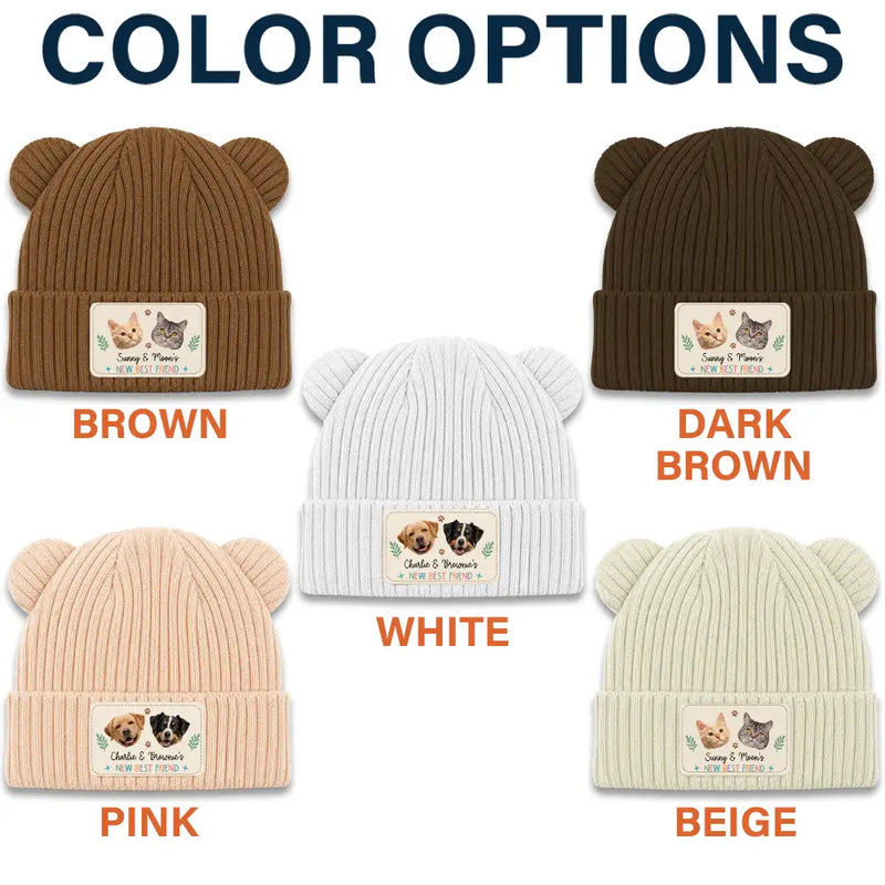Adorable,New Baby,Christmas,Custom Photo,Pet Lovers,Cut-Face Photo - Custom Photo Pet New Best Friend Baby Shower Gifts For New Mom New Dad New Baby - Personalized Baby Beanie And Mittens