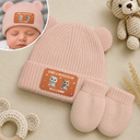 Adorable,New Baby,Christmas,Pet Lovers,Vector - 3D Effect Pet New Best Friend Baby Shower Gifts For New Mom New Dad New Baby - Personalized Baby Beanie And Mittens