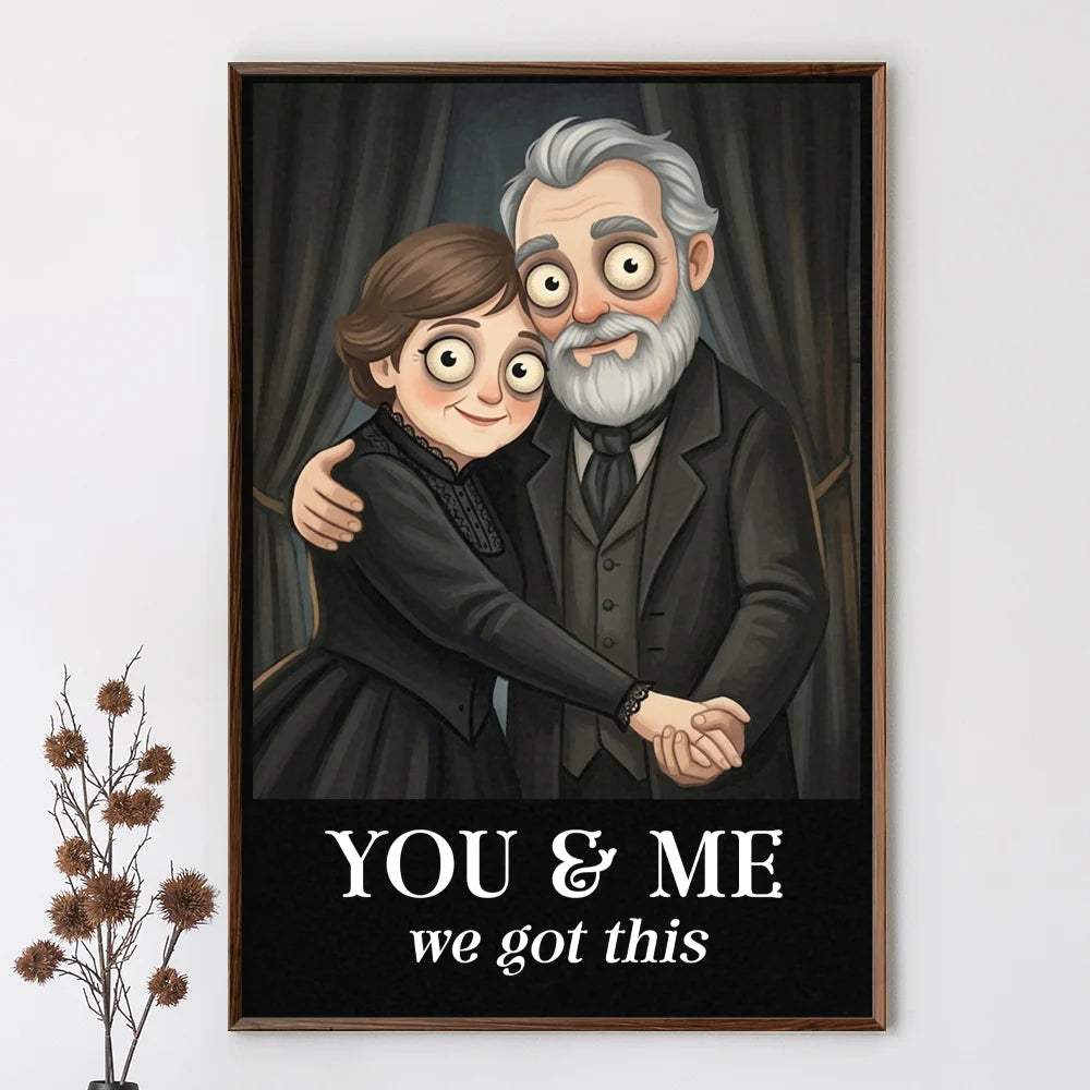 Art Design,Halloween,Romantic,Gift For Couples,Photo - Gothic Portrait Art - Custom Photo Gothic Portrait Art Couple Till Death Do Us Part - Personalized Poster