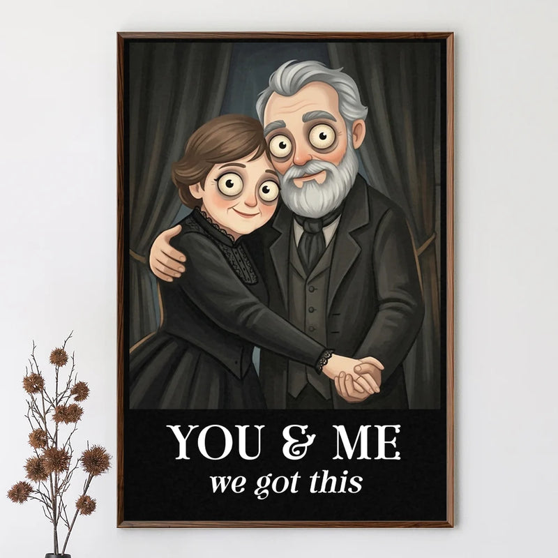 Art Design,Halloween,Romantic,Gift For Couples,Photo - Gothic Portrait Art - Custom Photo Gothic Portrait Art Couple Till Death Do Us Part - Personalized Poster
