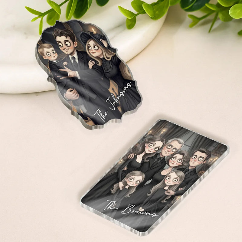 Art Design,Playful,Halloween,Family,Photo - Gothic Portrait Art - Custom Photo Gothic Portrait Art Family Spooky Halloween - Personalized Acrylic Magnet