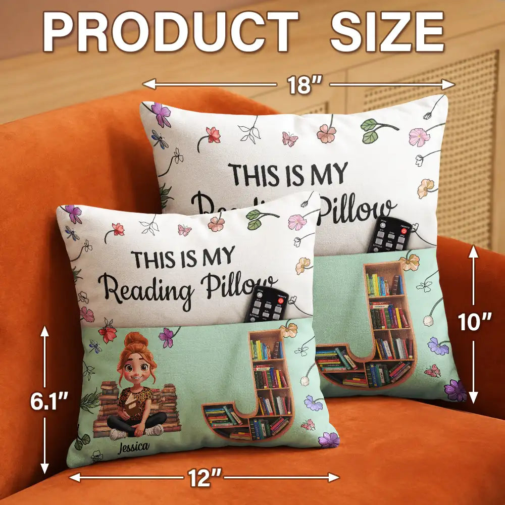 Gift For Children,Christmas,Gift For Mother,Cozy,Reading,Mom - Daughter (Young),Gift For Daughter,Vector - Floral Book Lovers This Is My Reading Pillow - Personalized Pocket Pillow