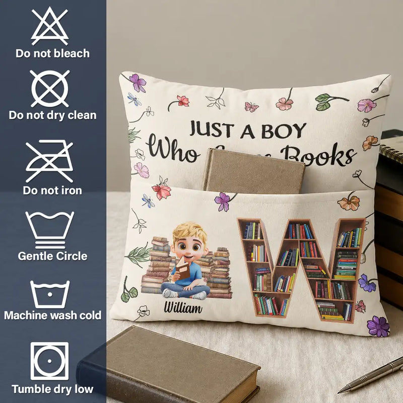 Gift For Children,Christmas,Gift For Mother,Cozy,Reading,Mom - Daughter (Young),Gift For Daughter,Vector - Floral Book Lovers This Is My Reading Pillow - Personalized Pocket Pillow