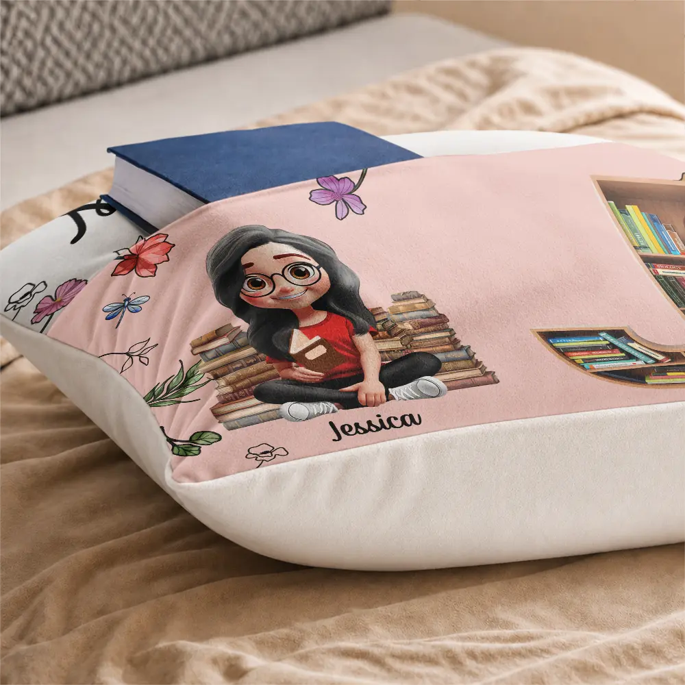 Gift For Children,Christmas,Gift For Mother,Cozy,Reading,Mom - Daughter (Young),Gift For Daughter,Vector - Floral Book Lovers This Is My Reading Pillow - Personalized Pocket Pillow