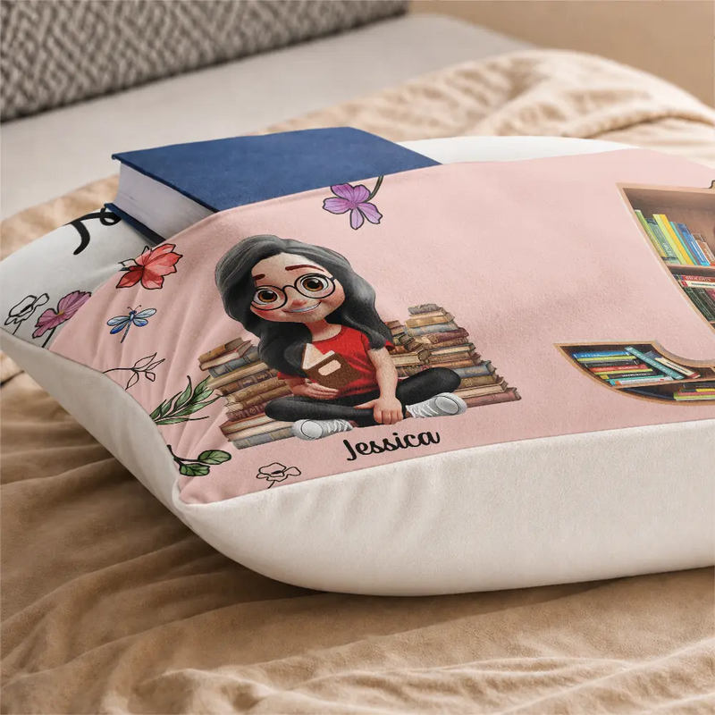 Gift For Children,Christmas,Gift For Mother,Cozy,Reading,Mom - Daughter (Young),Gift For Daughter,Vector - Floral Book Lovers This Is My Reading Pillow - Personalized Pocket Pillow