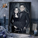 Art Design,Anniversary,Halloween,Romantic,Gift For Couples,Photo - Gothic Portrait Art - Custom Photo Gothic Portrait Art Couple Spooky Halloween - Personalized Poster