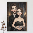 Art Design,Anniversary,Halloween,Romantic,Gift For Couples,Photo - Gothic Portrait Art - Custom Photo Gothic Portrait Art Couple Spooky Halloween - Personalized Poster