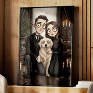 Art Design,Anniversary,Halloween,Romantic,Gift For Couples,Photo - Gothic Portrait Art - Custom Photo Gothic Portrait Art Couple Spooky Halloween - Personalized Poster