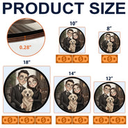 Adorable,Art Design,Halloween,Family,Photo - Gothic Portrait Art - Custom Photo Gothic Portrait Art Family Spooky Halloween - Personalized Custom Shaped Wood Sign