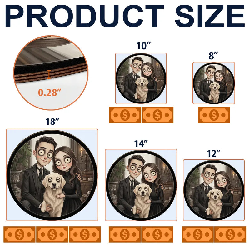 Adorable,Art Design,Halloween,Family,Photo - Gothic Portrait Art - Custom Photo Gothic Portrait Art Family Spooky Halloween - Personalized Custom Shaped Wood Sign