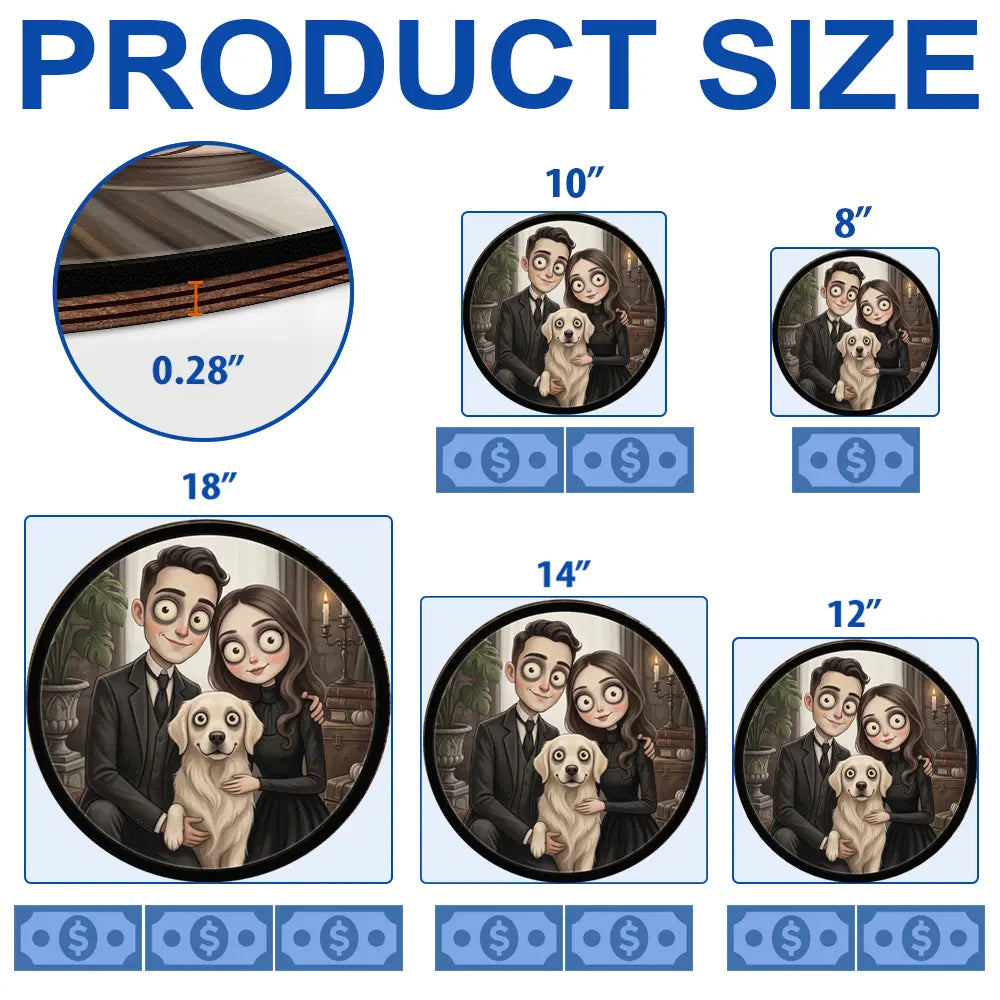 Adorable,Art Design,Halloween,Family,Photo - Gothic Portrait Art - Custom Photo Gothic Portrait Art Family Spooky Halloween - Personalized Custom Shaped Wood Sign
