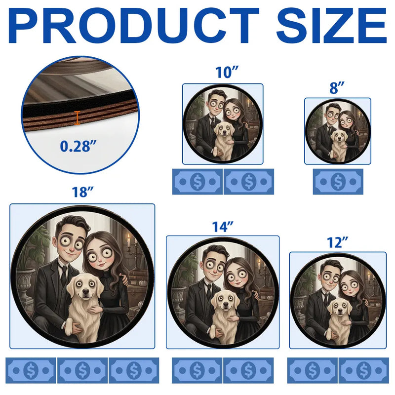 Adorable,Art Design,Halloween,Family,Photo - Gothic Portrait Art - Custom Photo Gothic Portrait Art Family Spooky Halloween - Personalized Custom Shaped Wood Sign