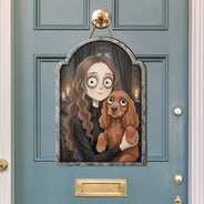 Adorable,Art Design,Halloween,Family,Photo - Gothic Portrait Art - Custom Photo Gothic Portrait Art Family Spooky Halloween - Personalized Custom Shaped Wood Sign