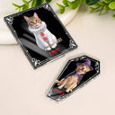 Art Design,Playful,Halloween,Pet Lovers,Photo - Halloween Theme Accessories 3D Cartoon - Custom Photo 3D Halloween Themed Pet Spooky Costume Portrait - Personalized Acrylic Magnet