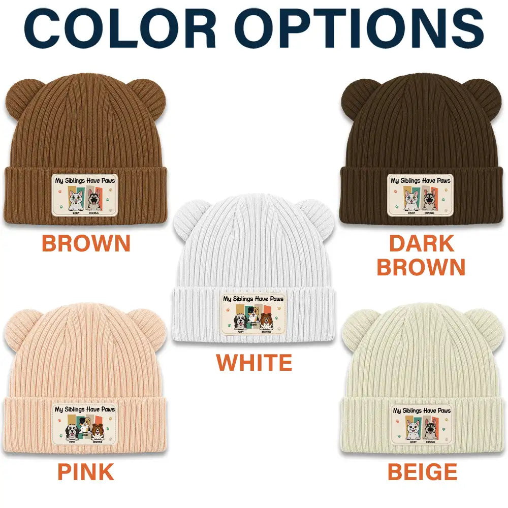 Pet Mom,New Baby,Playful,Christmas,Gift For Mother,Pet Lovers,Vector - My Siblings Haves Paws Baby Shower Gifts For New Mom New Dad New Baby - Personalized Baby Beanie And Mittens