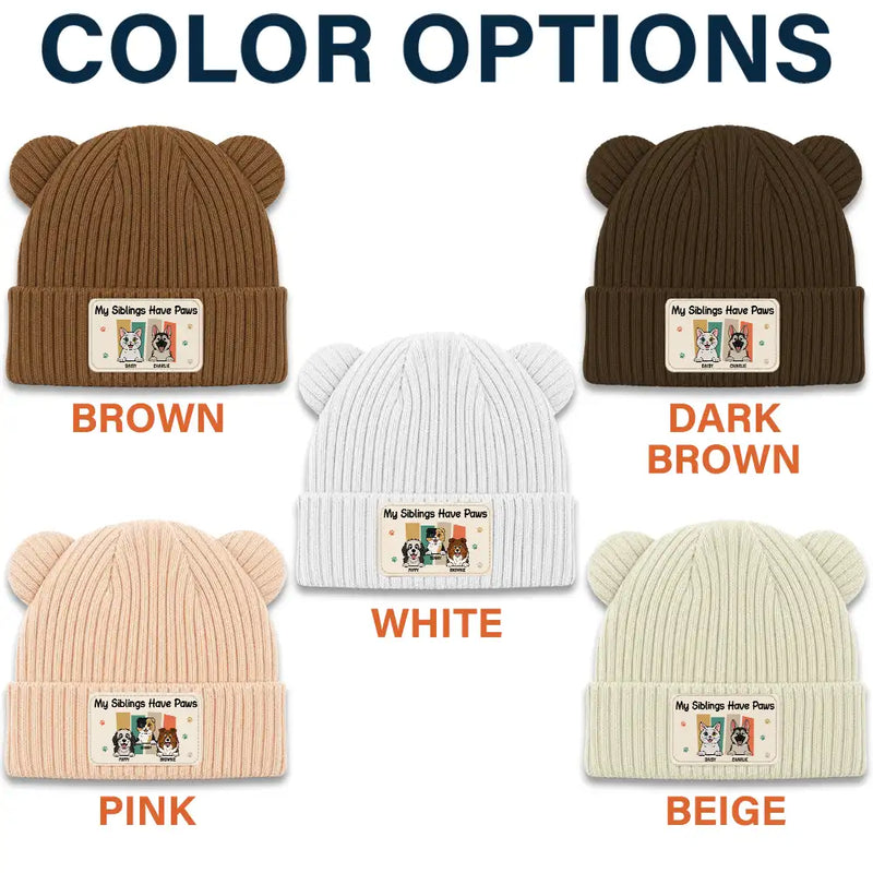 Pet Mom,New Baby,Playful,Christmas,Gift For Mother,Pet Lovers,Vector - My Siblings Haves Paws Baby Shower Gifts For New Mom New Dad New Baby - Personalized Baby Beanie And Mittens