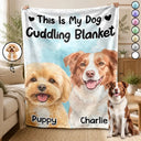 Art Design,Dog Mom,Playful,Christmas,Gift For Mother,Pet Lovers,Photo - Watercolor - Remove BG - Custom Photo Realistic Watercolor Art Our Cuddling Blanket Pet Mom - Personalized Fleece Blanket, Sherpa Blanket