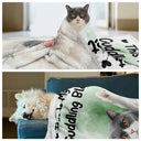 Art Design,Dog Mom,Playful,Christmas,Gift For Mother,Pet Lovers,Photo - Watercolor - Remove BG - Custom Photo Realistic Watercolor Art Our Cuddling Blanket Pet Mom - Personalized Fleece Blanket, Sherpa Blanket