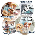 Art Design,Dog Mom,Playful,Christmas,Gift For Mother,Pet Lovers,Photo - Watercolor - Remove BG - Custom Photo Realistic Watercolor Art Our Cuddling Blanket Pet Mom - Personalized Fleece Blanket, Sherpa Blanket