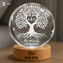 Anniversary,Christmas,Romantic,Gift For Couples,Icon - One Life One Love Couple Anniversary Tree Of Love - Personalized Crystal Globe Lamp