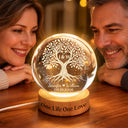 Anniversary,Christmas,Romantic,Gift For Couples,Icon - One Life One Love Couple Anniversary Tree Of Love - Personalized Crystal Globe Lamp