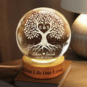 Anniversary,Christmas,Romantic,Gift For Couples,Icon - One Life One Love Couple Anniversary Tree Of Love - Personalized Crystal Globe Lamp