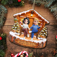 Christmas,Old Couples,Romantic,Gift For Couples,Vector - Couple Growing Old Together Since Anniversary Gift - Personalized Custom Shaped Wooden Ornament