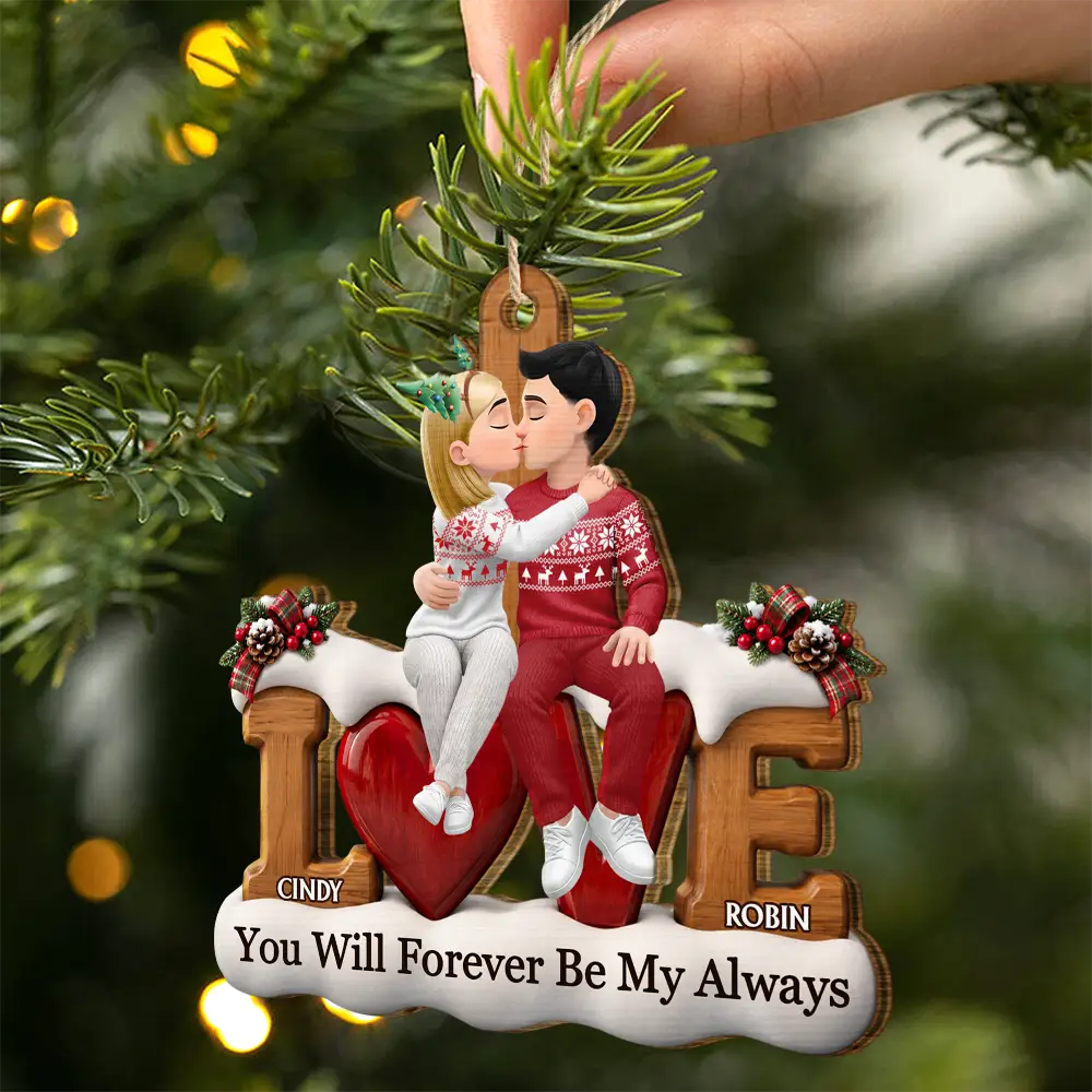 Christmas,Romantic,Gift For Couples,Vector - Couple Anniversary Gift You & Me We Got This - Personalized Custom Shaped Wooden Ornament