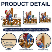 Pet Couple,Christmas,Romantic,Pet Lovers,Gift For Couples,Vector - Pet Couple Lovely Christmas Keepsake - Personalized Custom Shaped Wooden Ornament