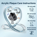 Custom Photo Baby Ultrasound Love At First Sight - Gift For Mother & Father - Personalized Heart Infinity Shaped Acrylic Plaque