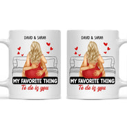Couple Kissing My Favorite Thing To Do Is You - Gift For Couples - Personalized Mug